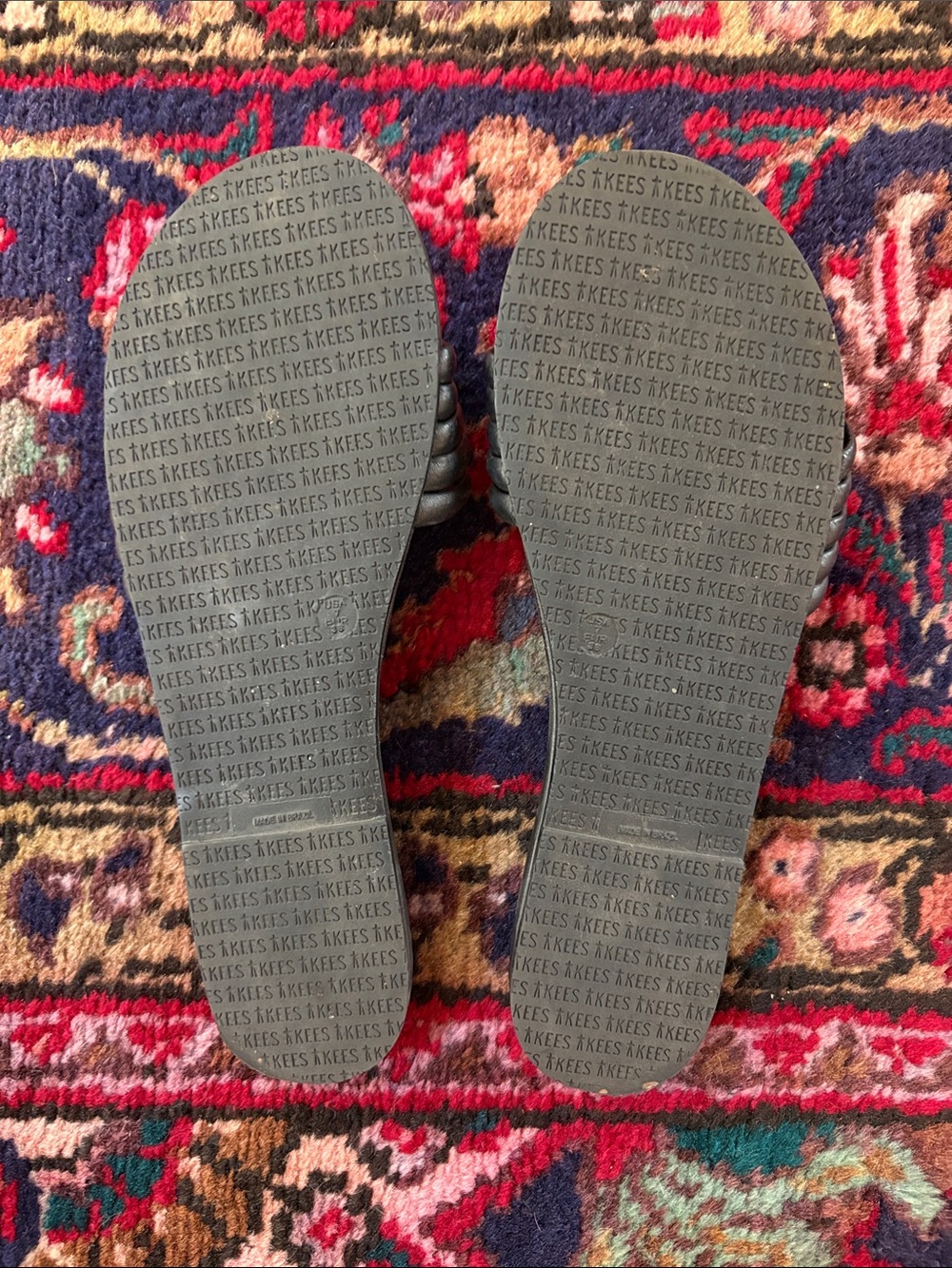 TKEES Black Ribbed Multi-strap Slide Sandals - Picture 2 of 2